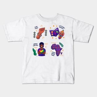 Black History Month Kawaii Kids T-Shirt